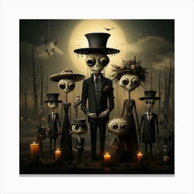 Skeleton Family 2 Canvas Print