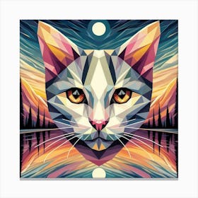 Rascal Low Poly Cat Canvas Print