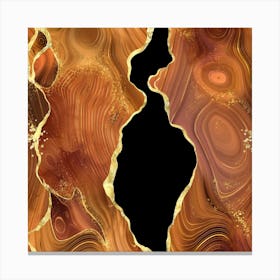 Orange Gold Glitter Agate Texture 04 1 Canvas Print