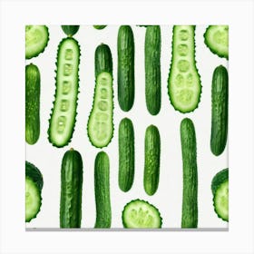 Cucumbers On A White Background 3 Canvas Print