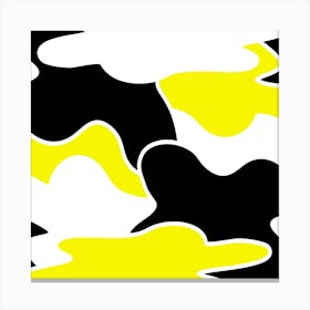 Yellow And Black Camouflage Canvas Print