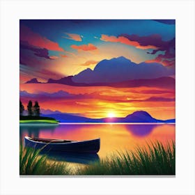 Sunset On The Lake 14 Canvas Print