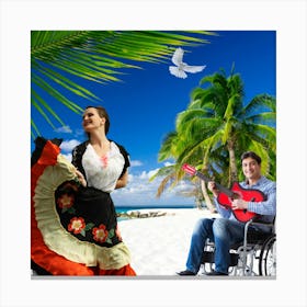 Woman In A Wheelchair Canvas Print