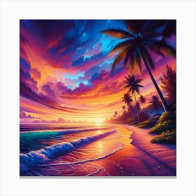 Sunset On The Beach 5 Canvas Print