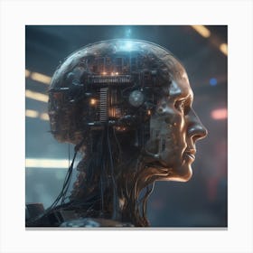 Cyborg Head 52 Canvas Print