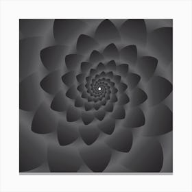 3 D Modern Black Floral Canvas Print