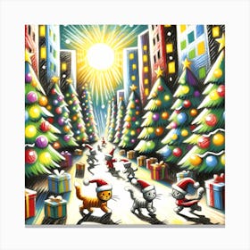 Super Kids Creativity:Christmas Cats 1 Canvas Print
