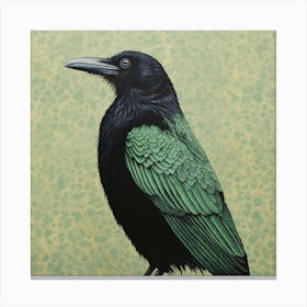 Ohara Koson Inspired Bird Painting Crow 3 Square Canvas Print