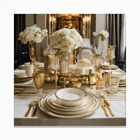 Gold Table Setting 2 Canvas Print