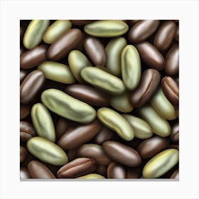 Seamless Pattern Of Coffee Beans 4 Canvas Print