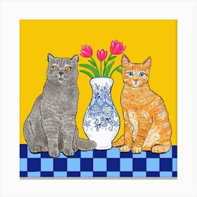Cats Square Canvas Print