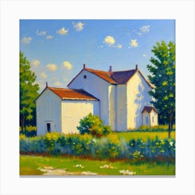 Harmonious Architecture Buildings Beneath the Sky House In The Countryside Canvas Print