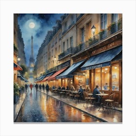 Urban Parisian Beauty Parisian Café Culture Canvas Print