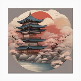 Japanese house Pagoda Canvas Print