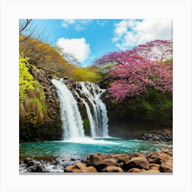 Waterfall In Hawaii nature Canvas Print