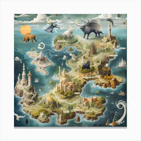 Fantasy Map 2 Canvas Print