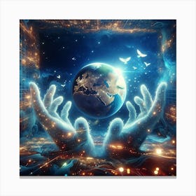 Hands Of The Earth Of Peace (AI) Canvas Print