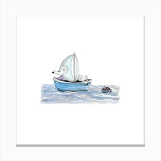 Sailing Mice Canvas Print