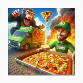 Pizza Delivery Man 1 Canvas Print