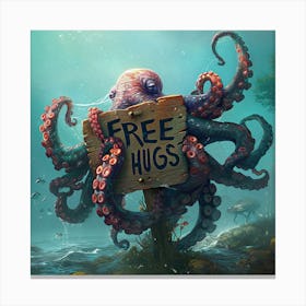 Octopus Offers Free Hugs 1 Canvas Print