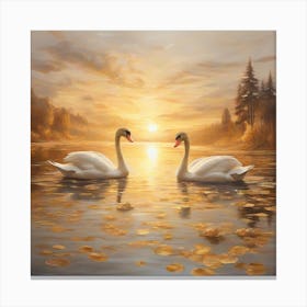 A pair of Swans Canvas Print