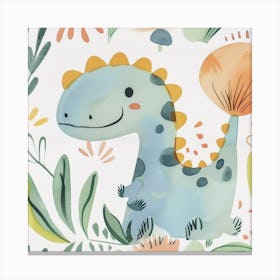 Cute Spiky Pattern Dinosaur 2 Canvas Print