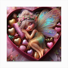Fairy In A Heart Canvas Print