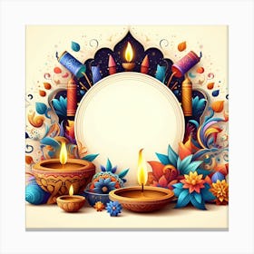 Diwali Greeting Card 4 Canvas Print