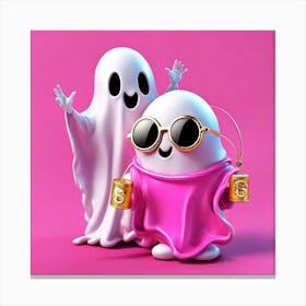 Ghosts In Pink Canvas Print