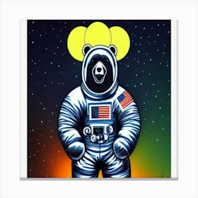 Bear In Space Canvas Print