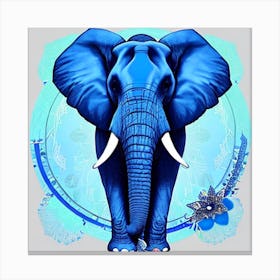 Blue Elephant 4 Canvas Print