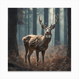Deer In The Forest 211 Canvas Print