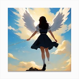 Angel With A Sword Canvas Print