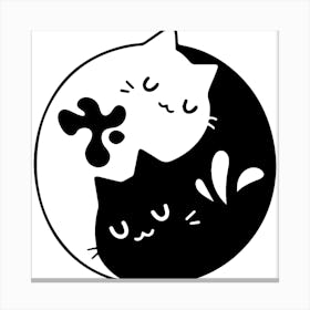 Yin Yang Cats Canvas Print