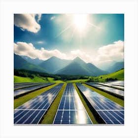 Solar Panels In The Field Canvas Print