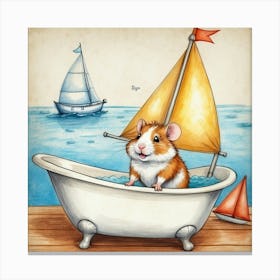 Hamster In The Bath Canvas Print