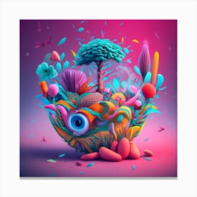 Mutti Adry Esme Vibrant 3d Render Conceptual 1 Canvas Print