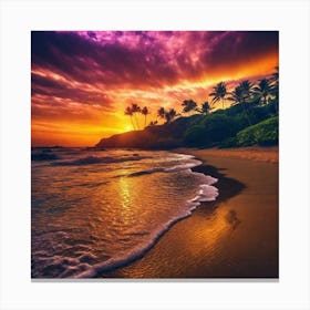 Sunset On The Beach 152 Canvas Print