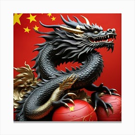 Dragon Chino Negro Canvas Print