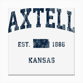 Axtell Kansas Ks Vintage Athletic Navy Sports Design Canvas Print