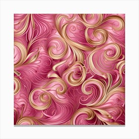 Pink And Gold Swirls 2 Canvas Print