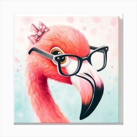 Flamingo With Glasses 3 Canvas Print