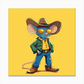 Creatai 24830 A Cartoon Style Anthropomorphic Blue Mouse Stan 9321fa04 63f0 428f A75d F51353f0e8f4 0 Canvas Print