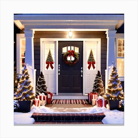 Christmas Front Door 1 Canvas Print