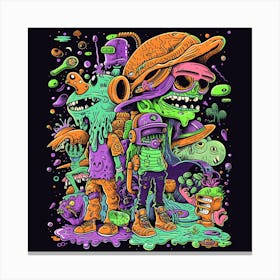 Psychedelic Zombies Canvas Print