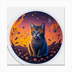 Cat Colored Sky (81) Canvas Print