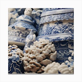 Blue And White China 2 Canvas Print