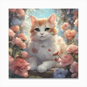 Cat In A Window Canvas Print