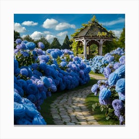 Blue Hydrangeas Canvas Print