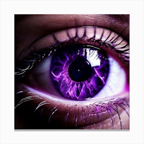 Purple Eye Human Close Up Pupil Iris Vision Gaze Look Stare Sight Close Macro Detailed Canvas Print
